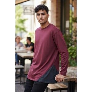 Daresay Mens Long Sleeve Moisture Wicking Shirt Size 3XL Black,Burgandy NWOT